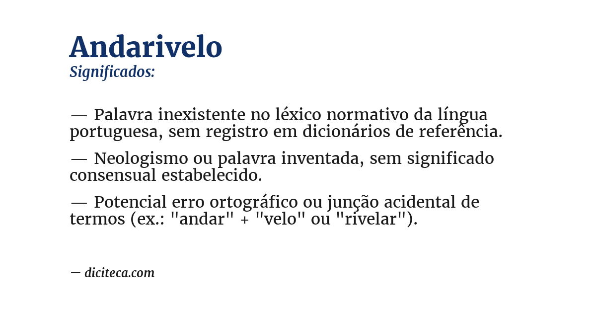 Significado de andarivelo