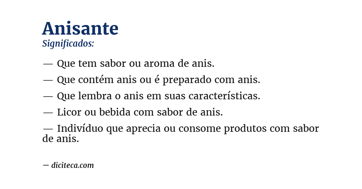 Significado de anisante
