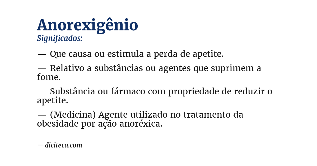 Significado de anorexigênio