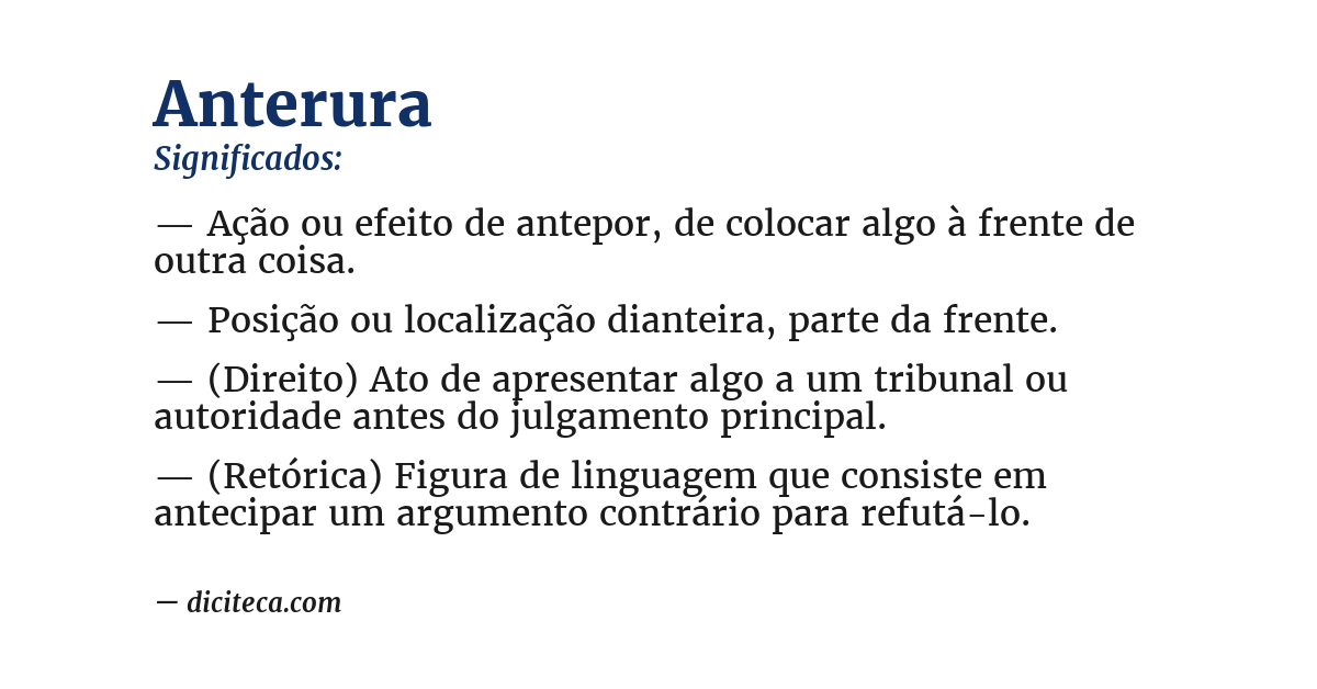 Significado de anterura