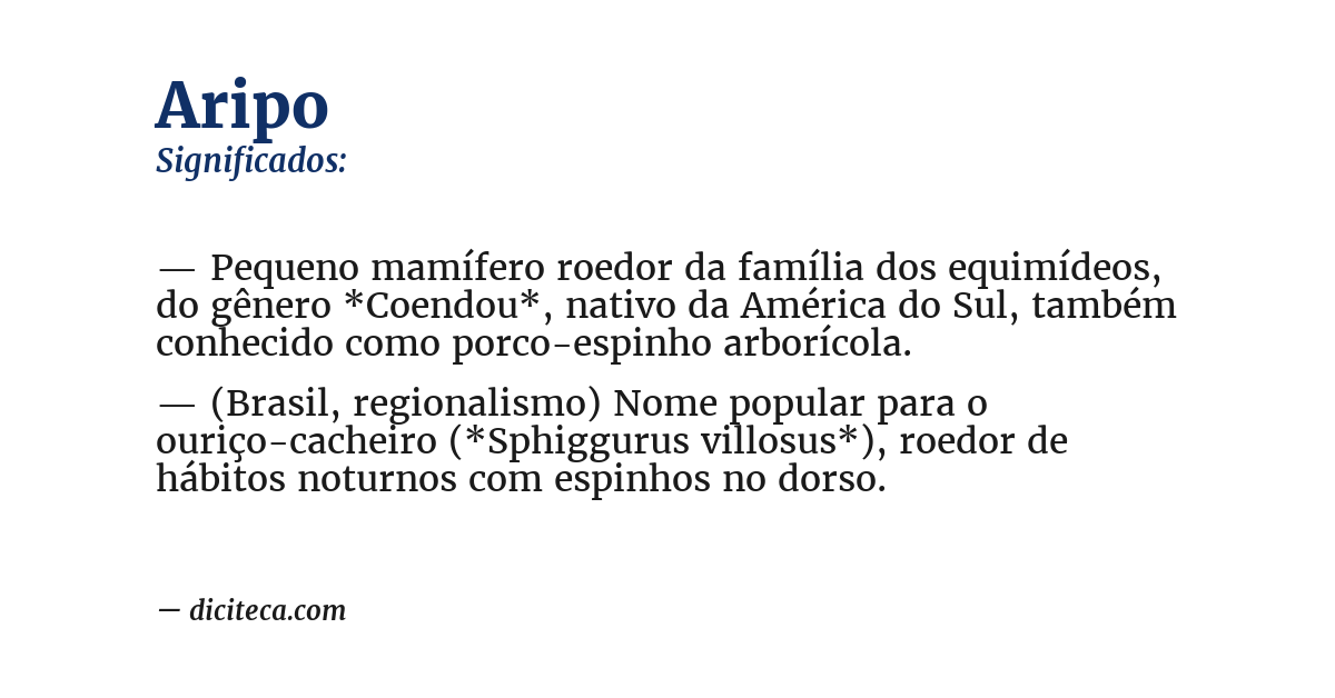 Significado de aripo