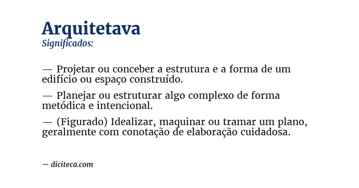 Significado de arquitetava