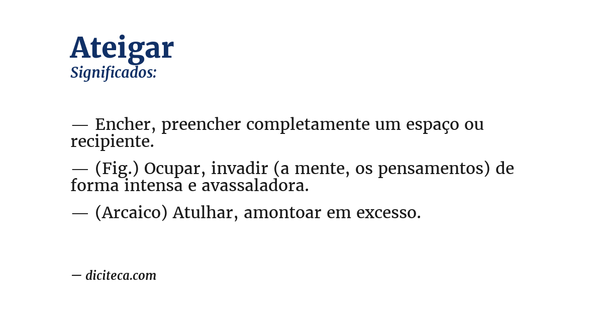 Significado de ateigar
