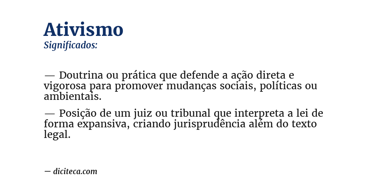 Significado de ativismo