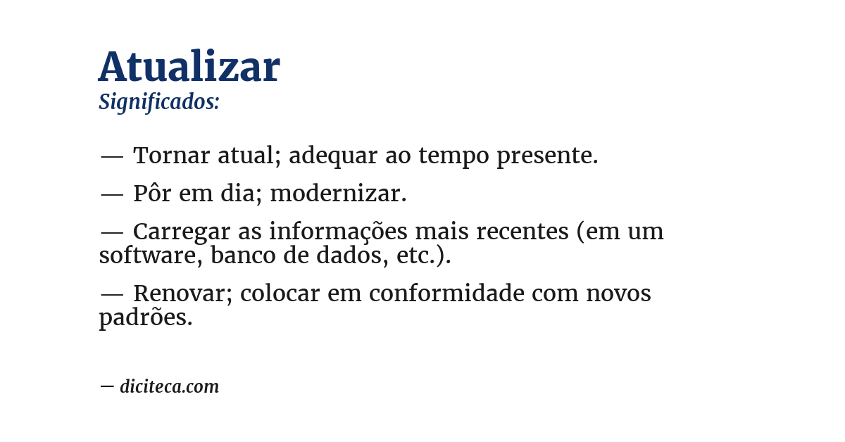 Significado de atualizar