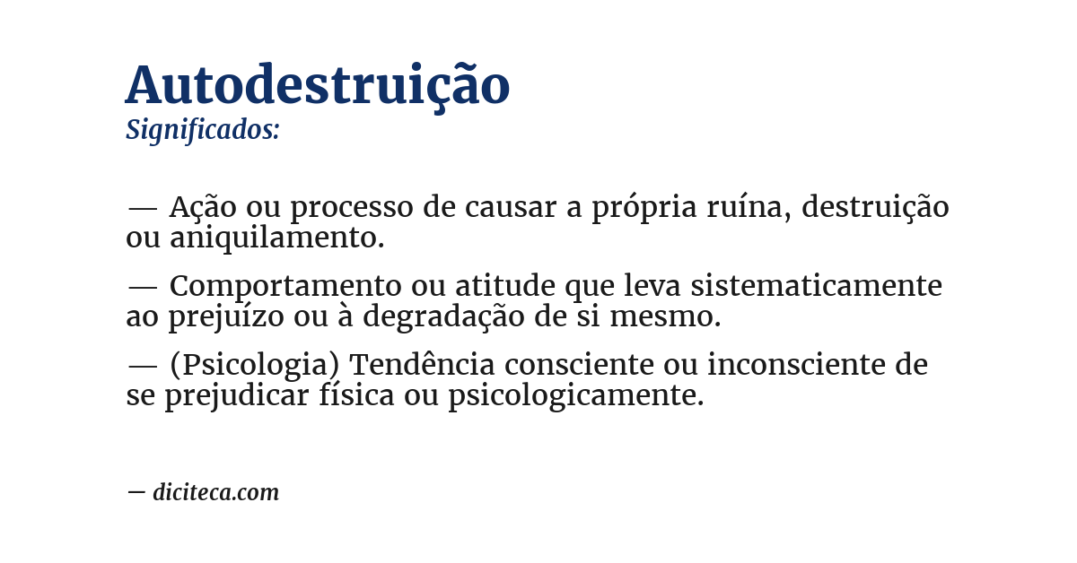 Significado de autodestruição