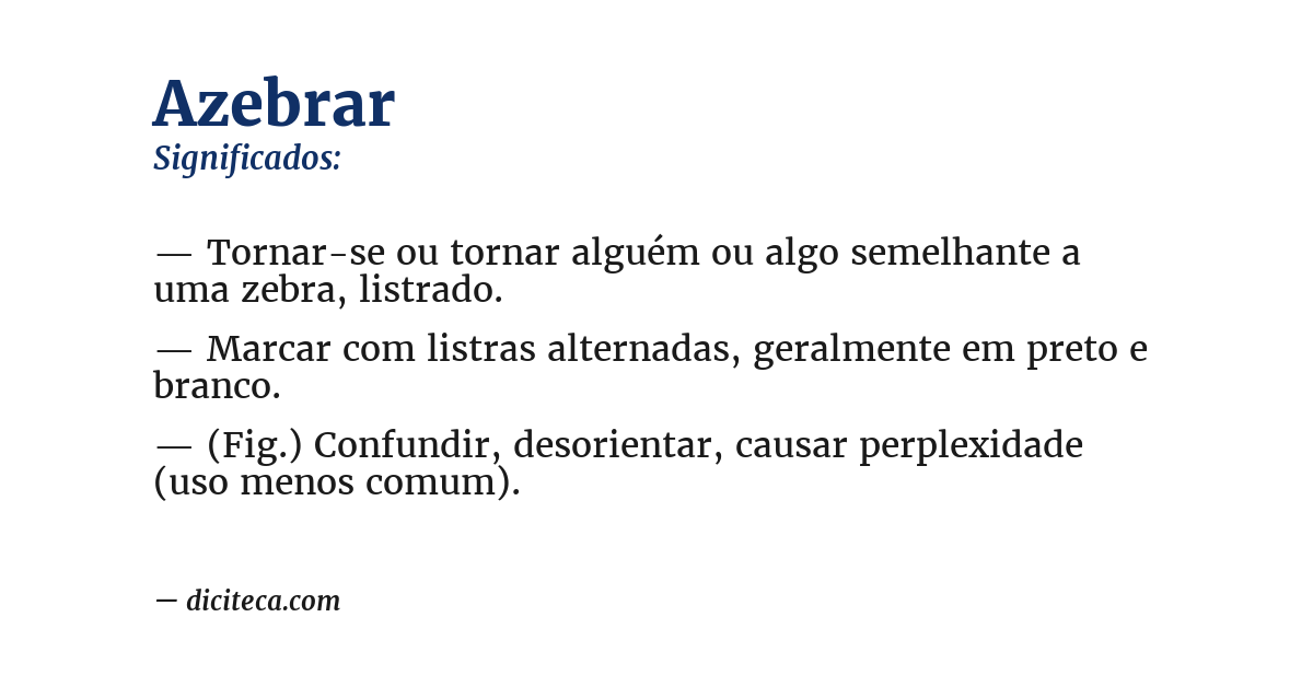 Significado de azebrar
