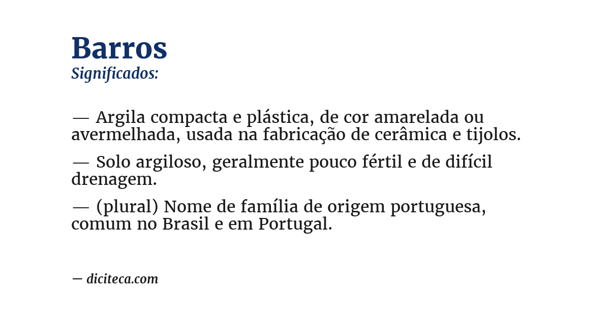 Significado de barros