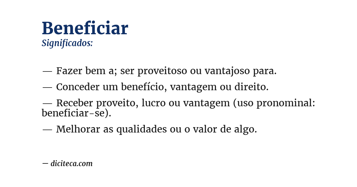 Significado de beneficiar