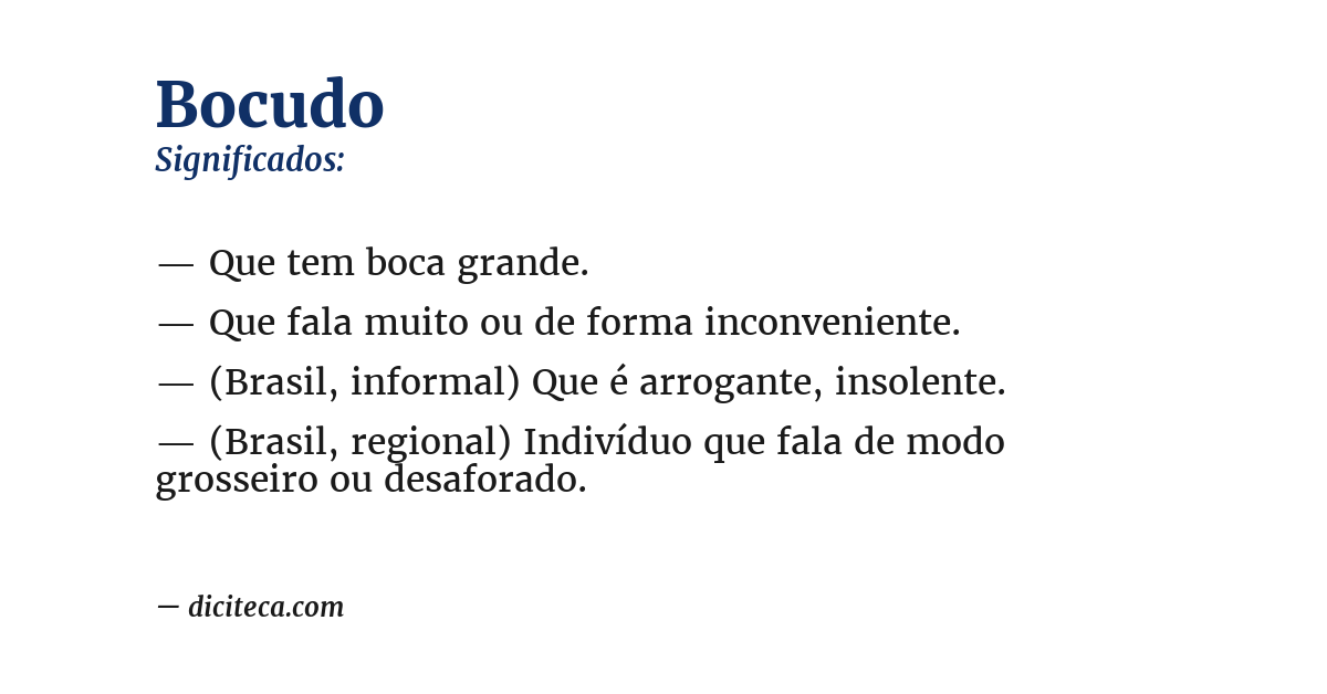 Significado de bocudo