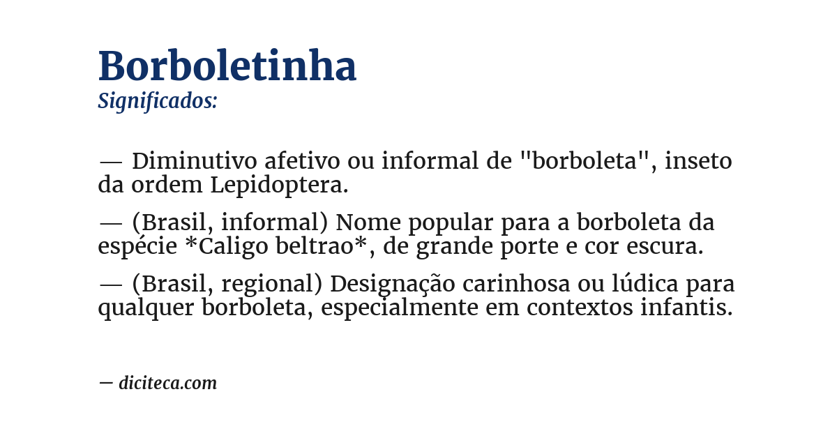 Significado de borboletinha