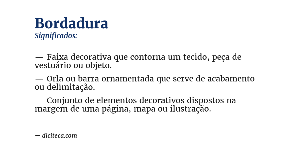 Significado de bordadura
