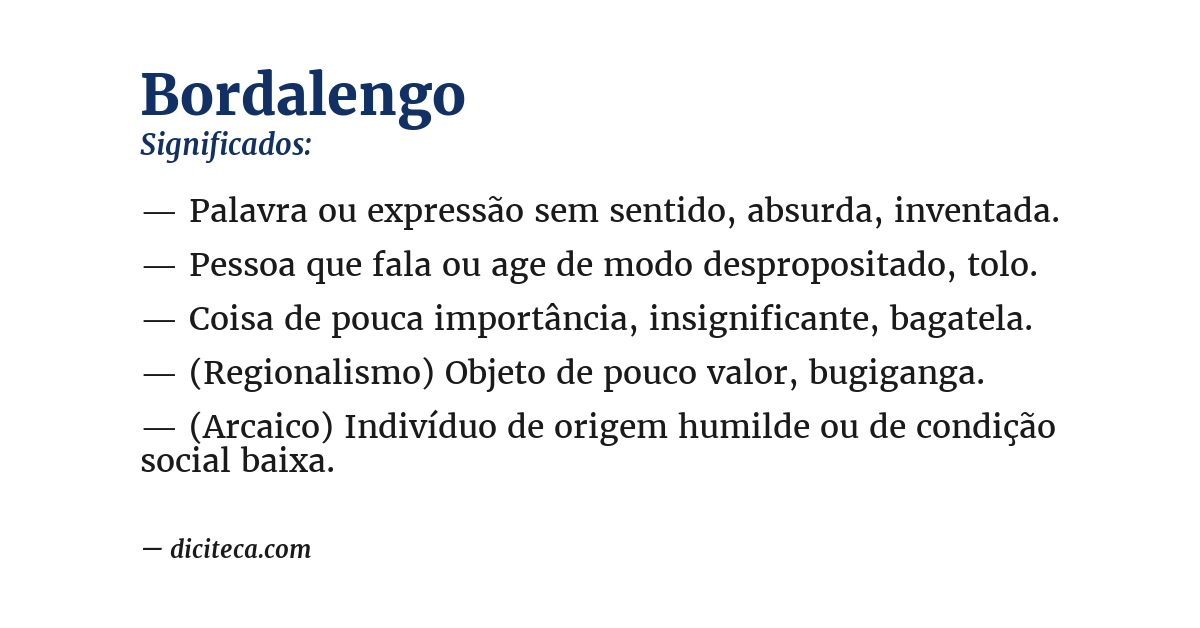 Significado de bordalengo