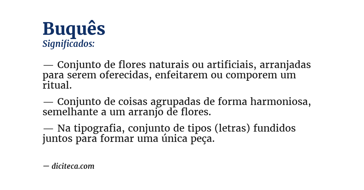 Significado de buquês