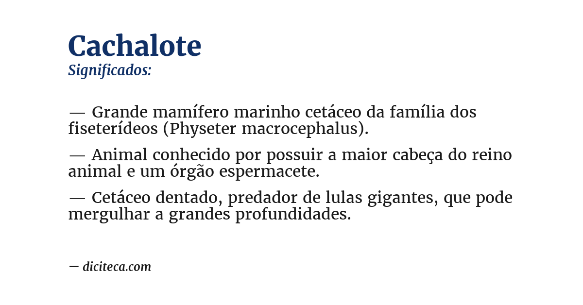 Significado de cachalote