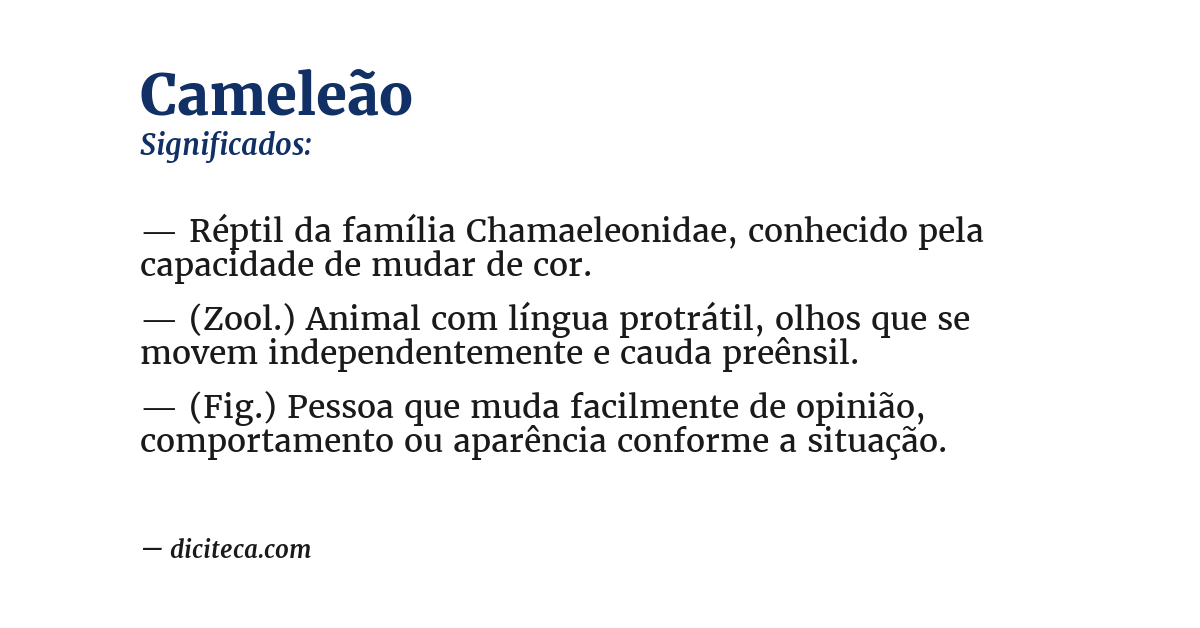 Significado de cameleão