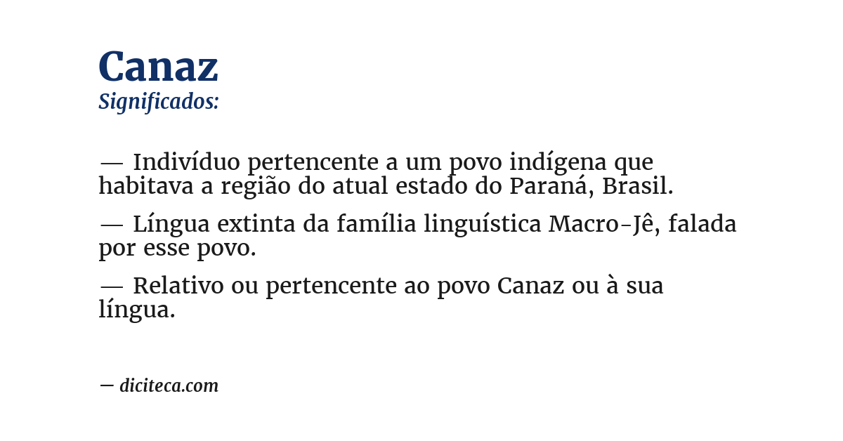 Significado de canaz