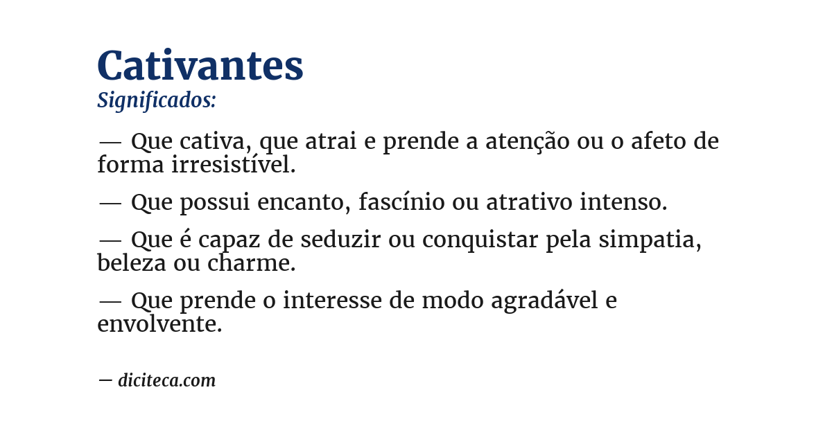 Significado de cativantes