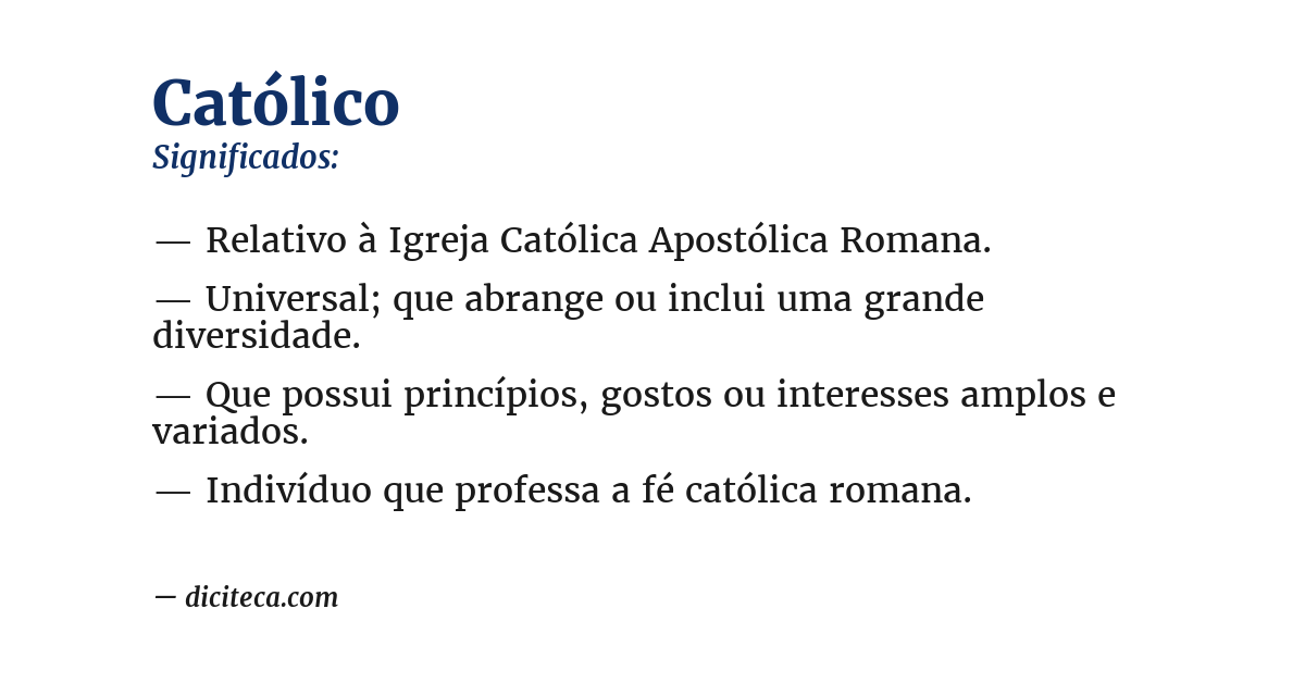 Significado de católico