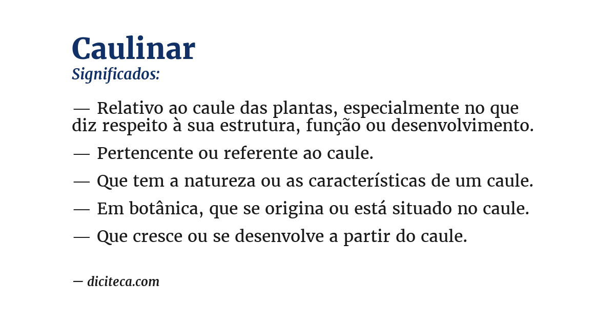 Significado de caulinar