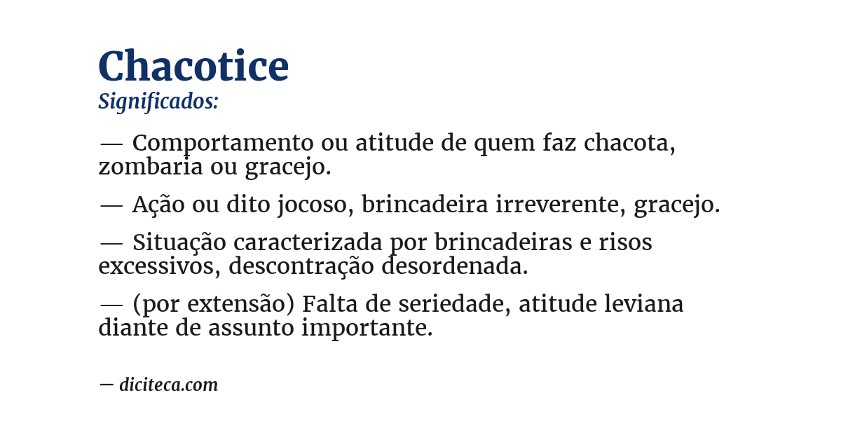 Significado de chacotice