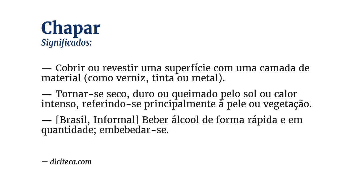 Significado de chapar