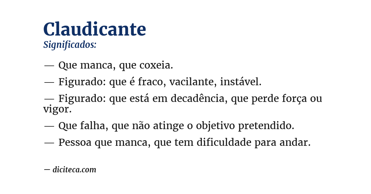 Significado de claudicante