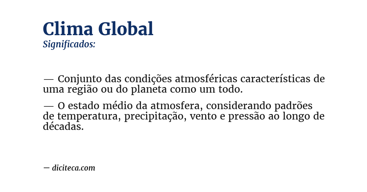 Significado de clima global