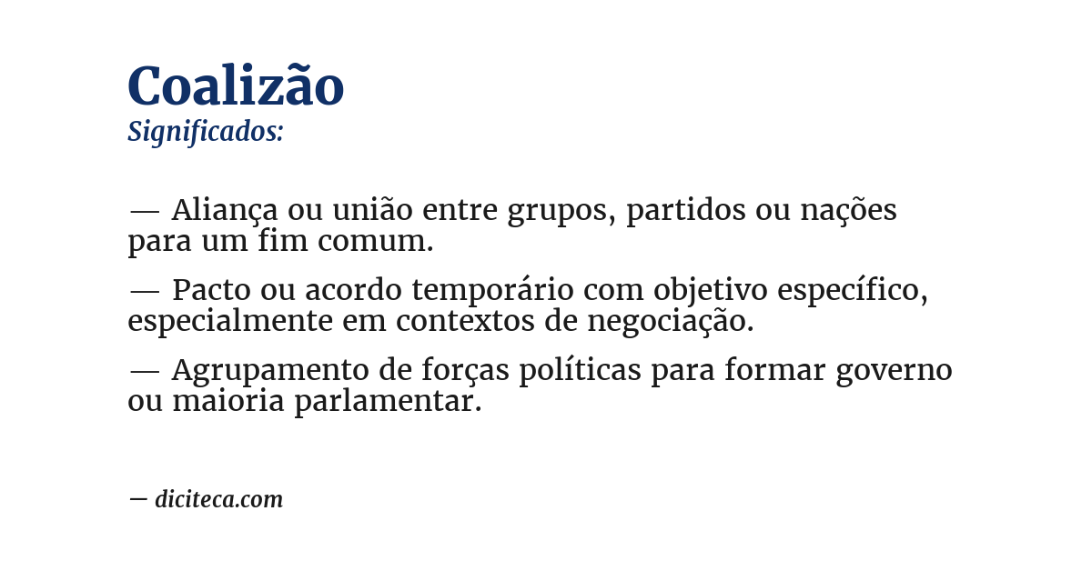 Significado de coalizão