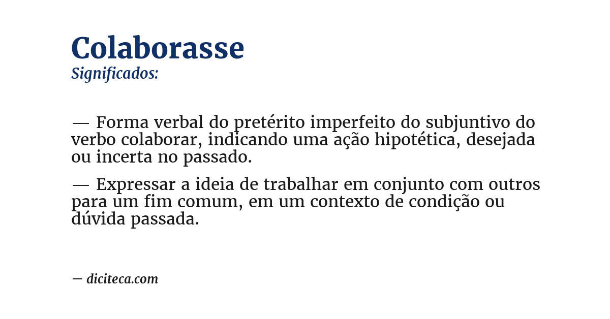 Significado de colaborasse
