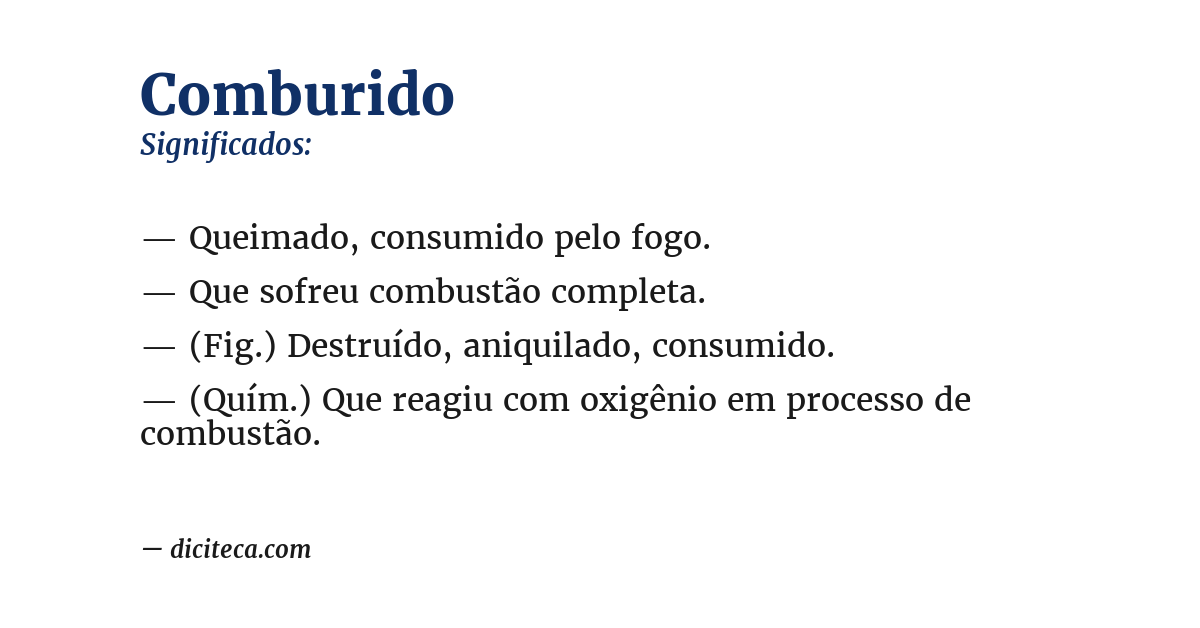 Significado de comburido