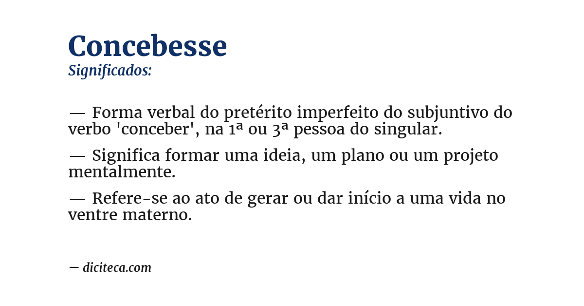Significado de concebesse