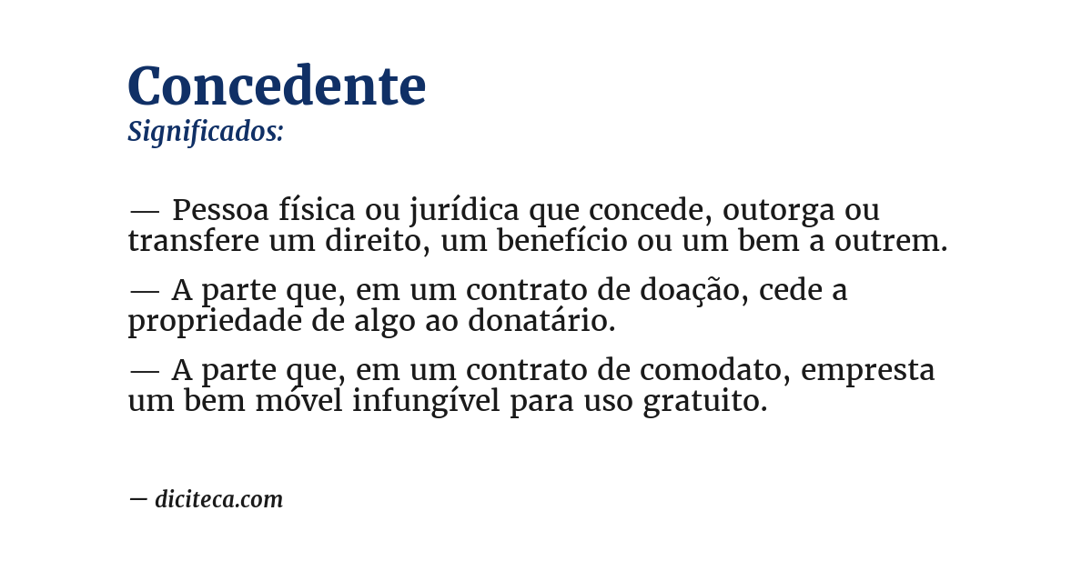Significado de concedente