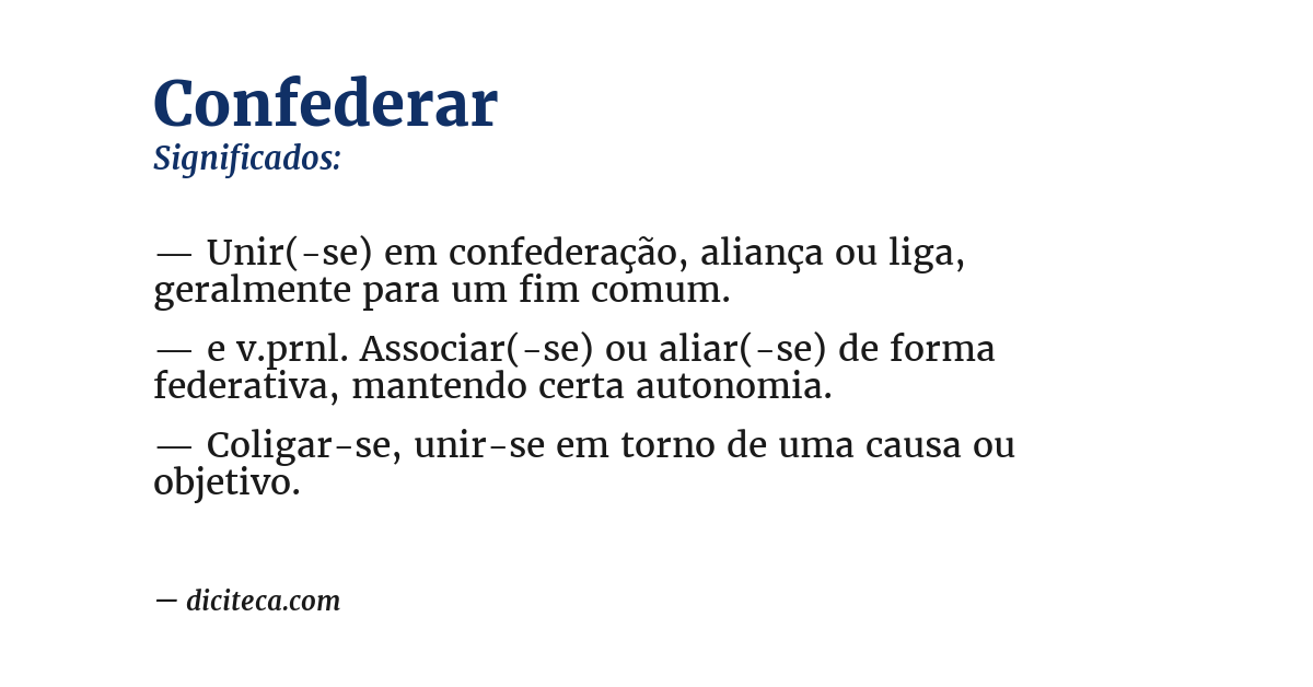 Significado de confederar