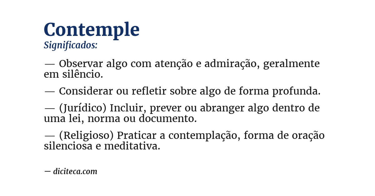 Significado de contemple