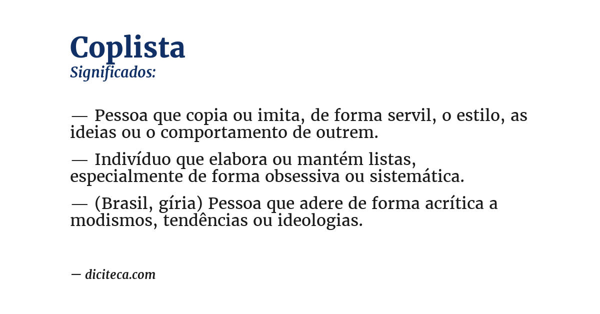 Significado de coplista