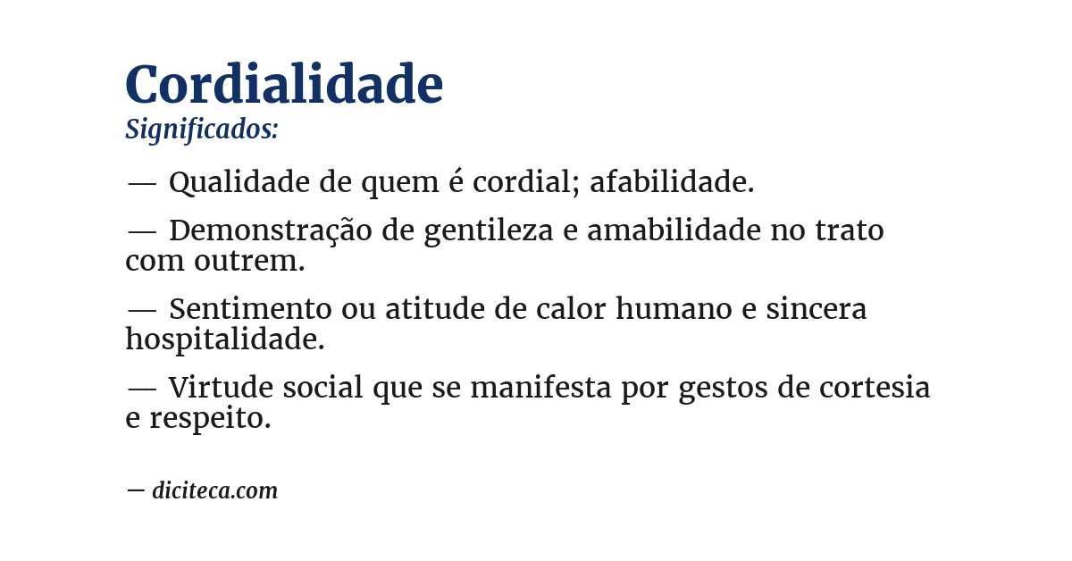 Significado de cordialidade