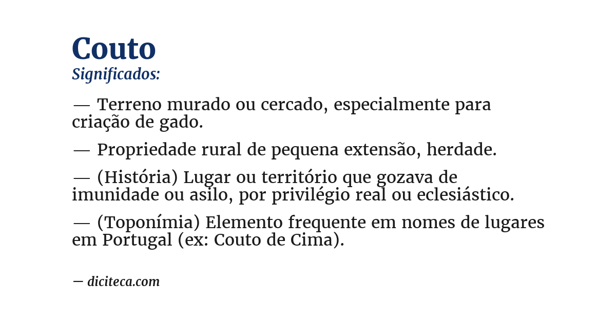 Significado de couto