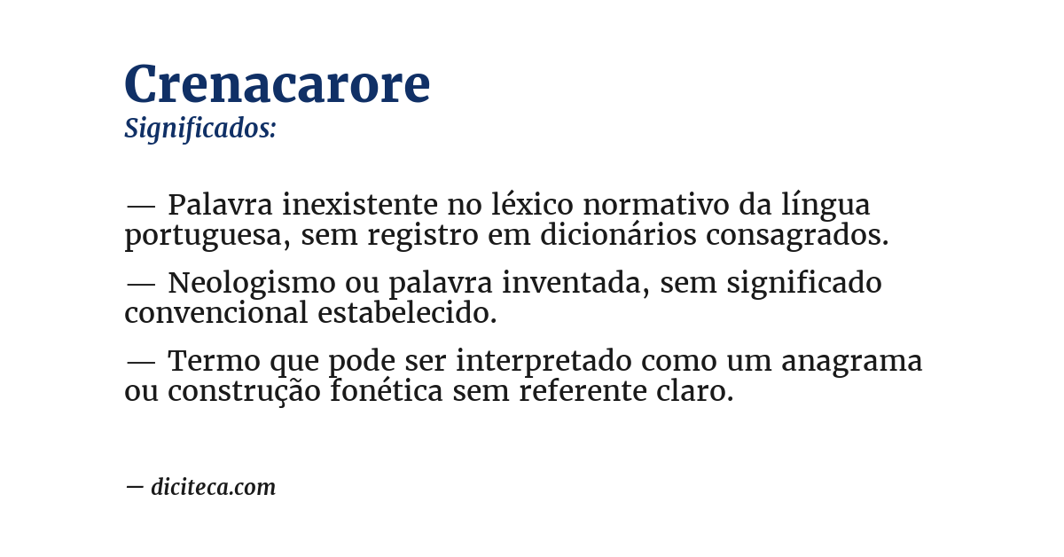 Significado de crenacarore