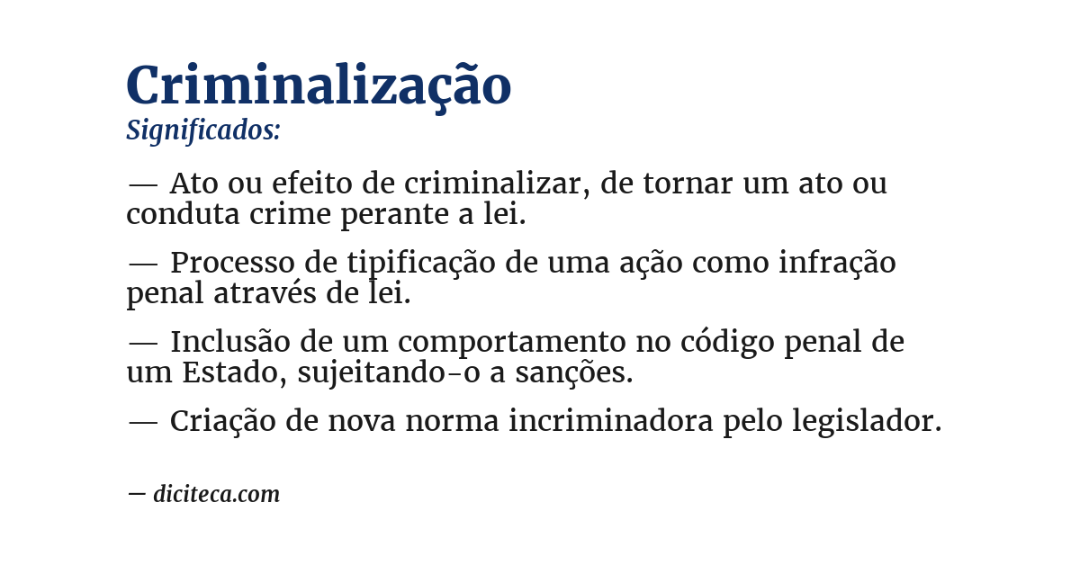 Significado de criminalização