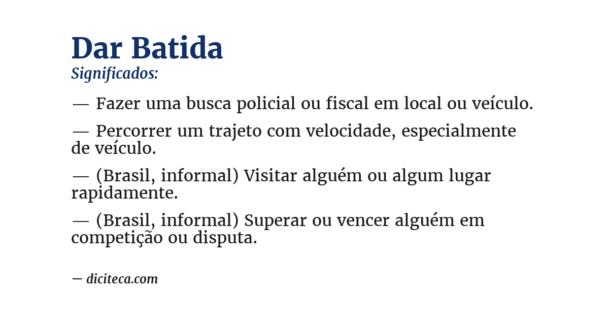 Significado de dar batida