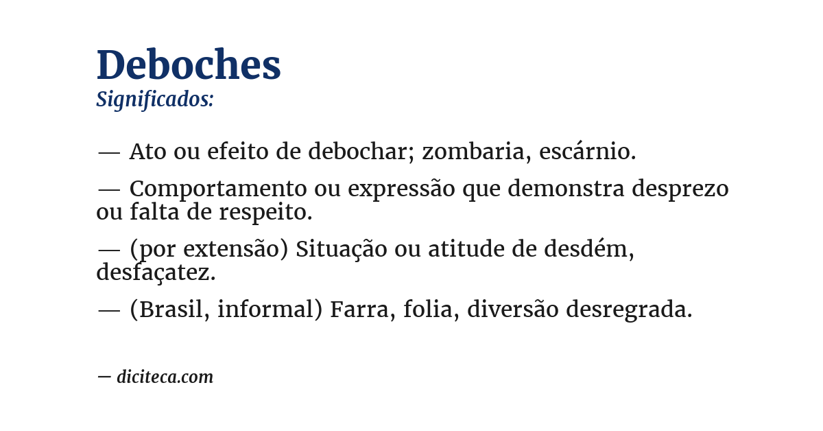 Significado de deboches