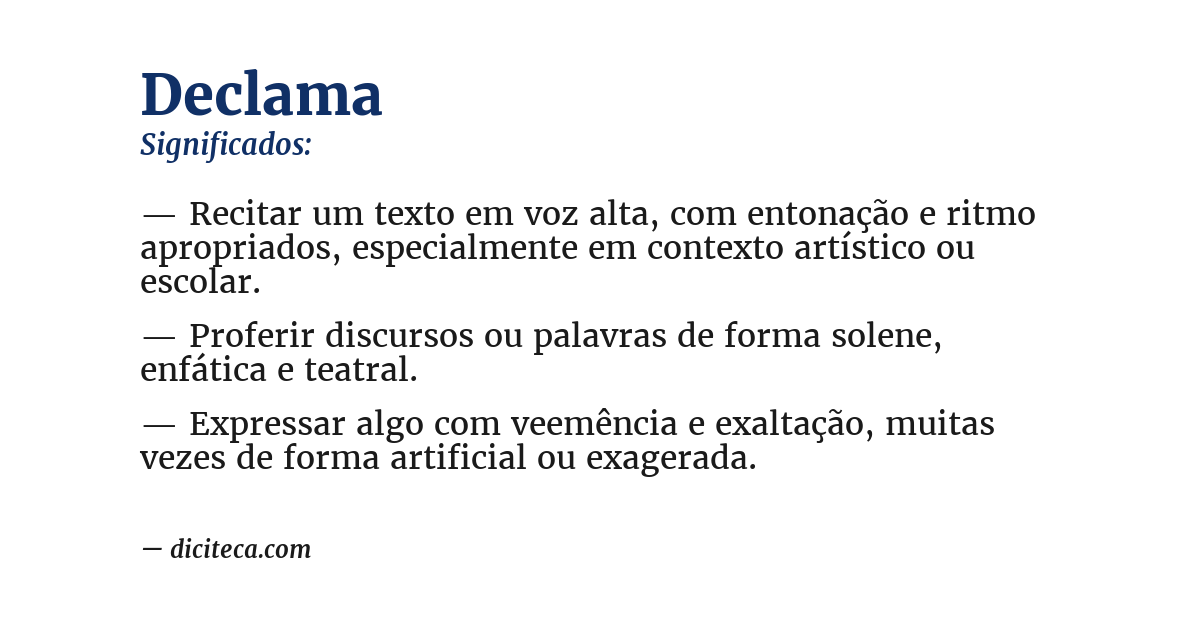 Significado de declama