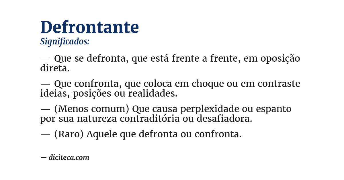 Significado de defrontante