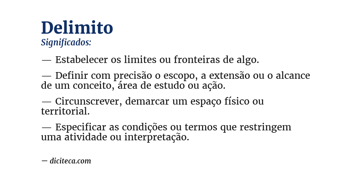 Significado de delimito