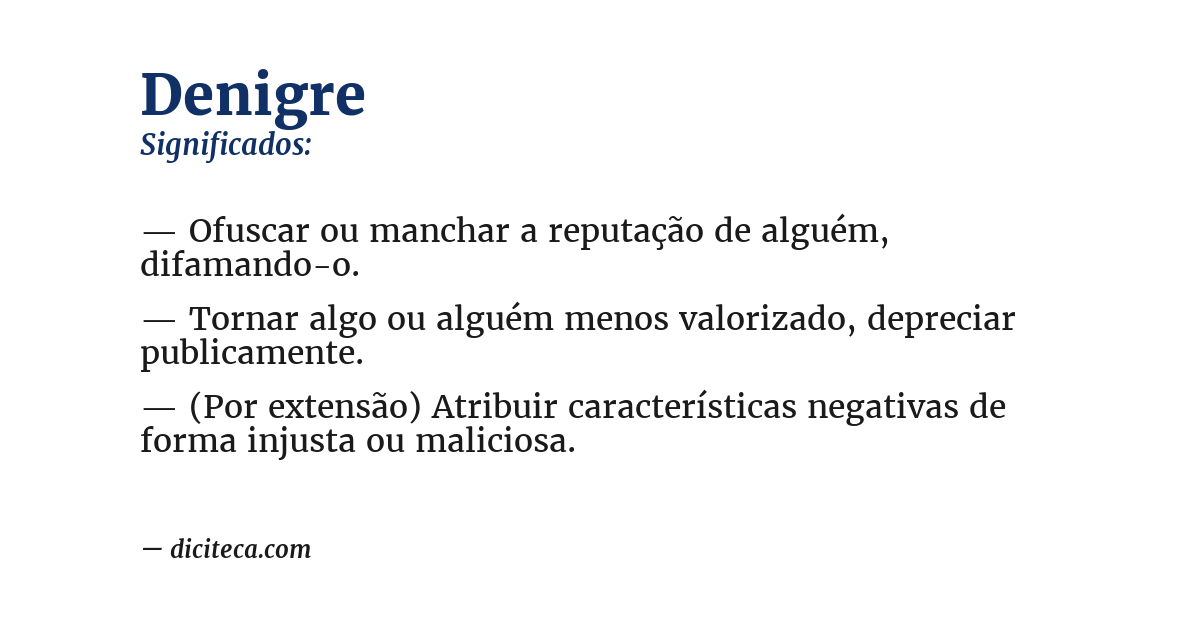 Significado de denigre