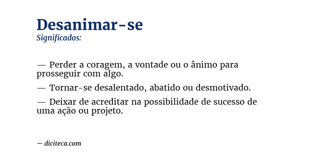 Significado de desanimar-se