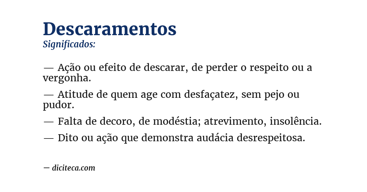 Significado de descaramentos