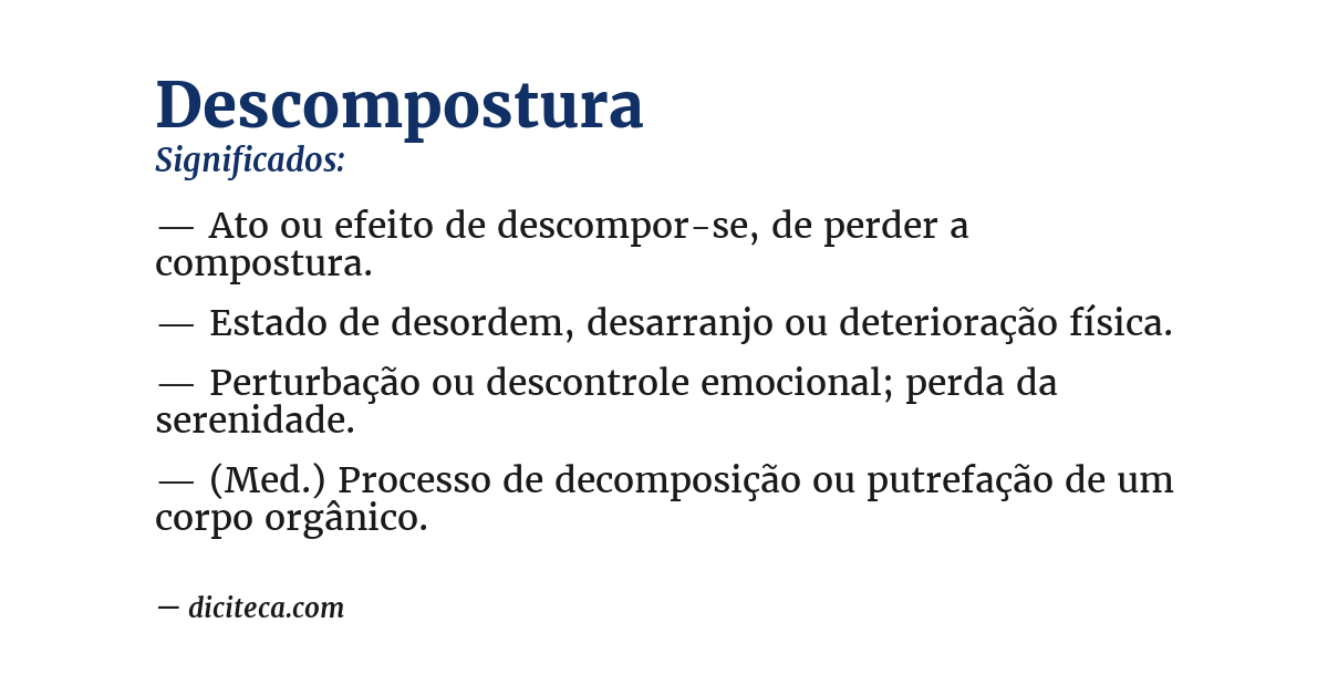 Significado de descompostura