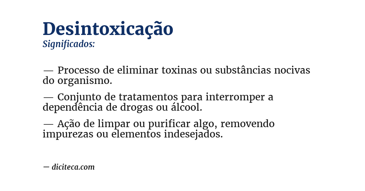 Significado de desintoxicação